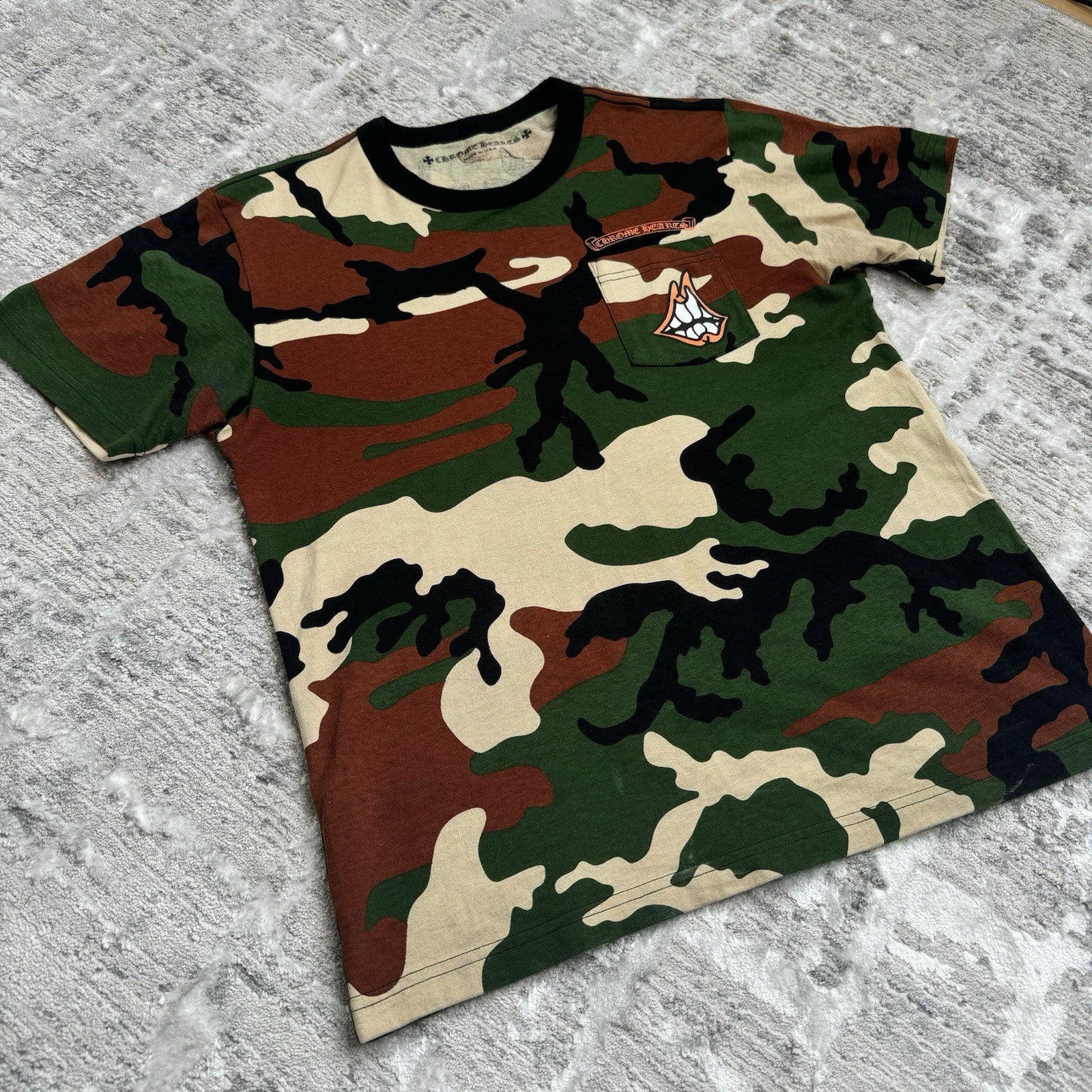 Chrome Hearts Matty Boy Caution Short Sleeve Pocket Tee Shirt 