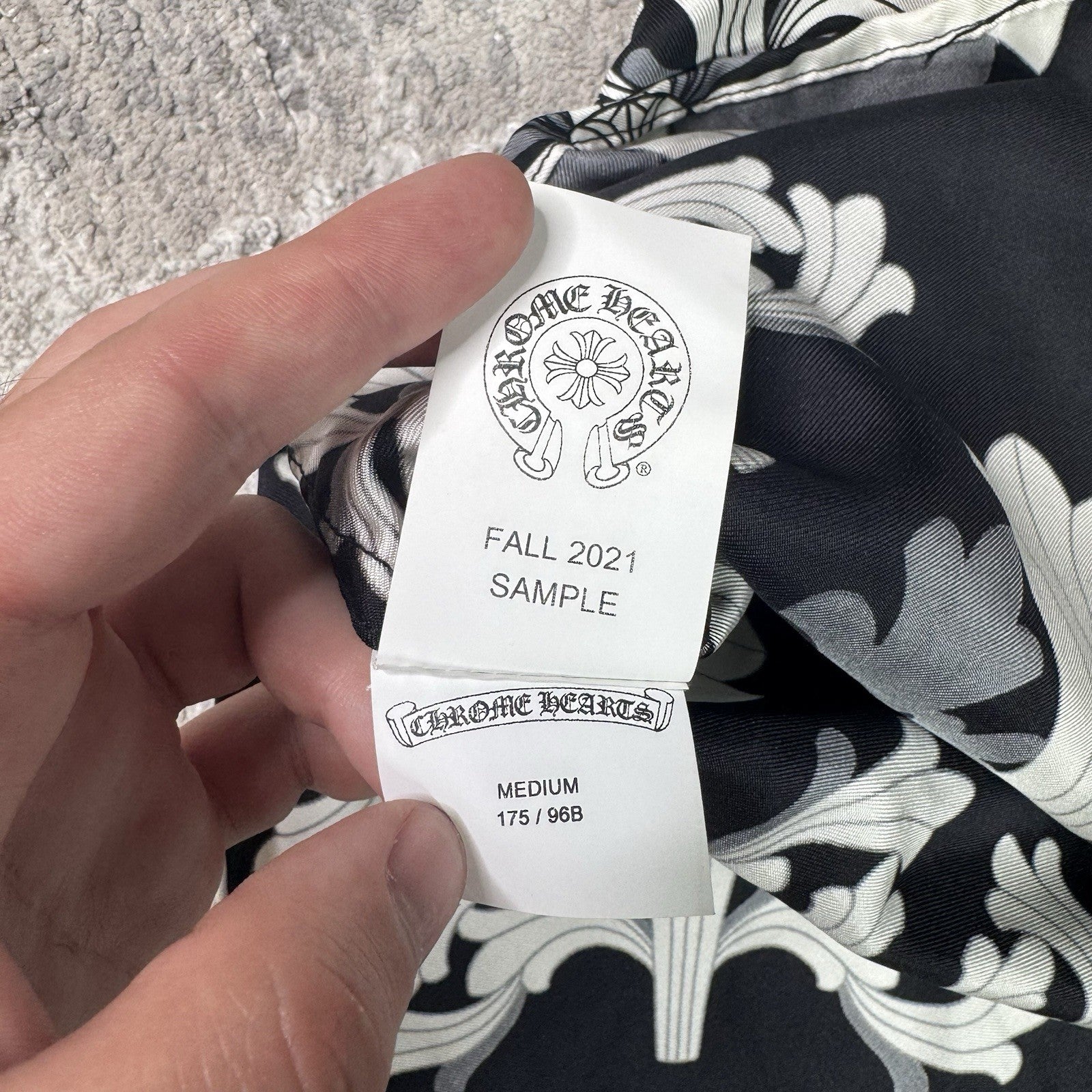 Chrome Hearts Silk Plus Cross Button Up Shirt 