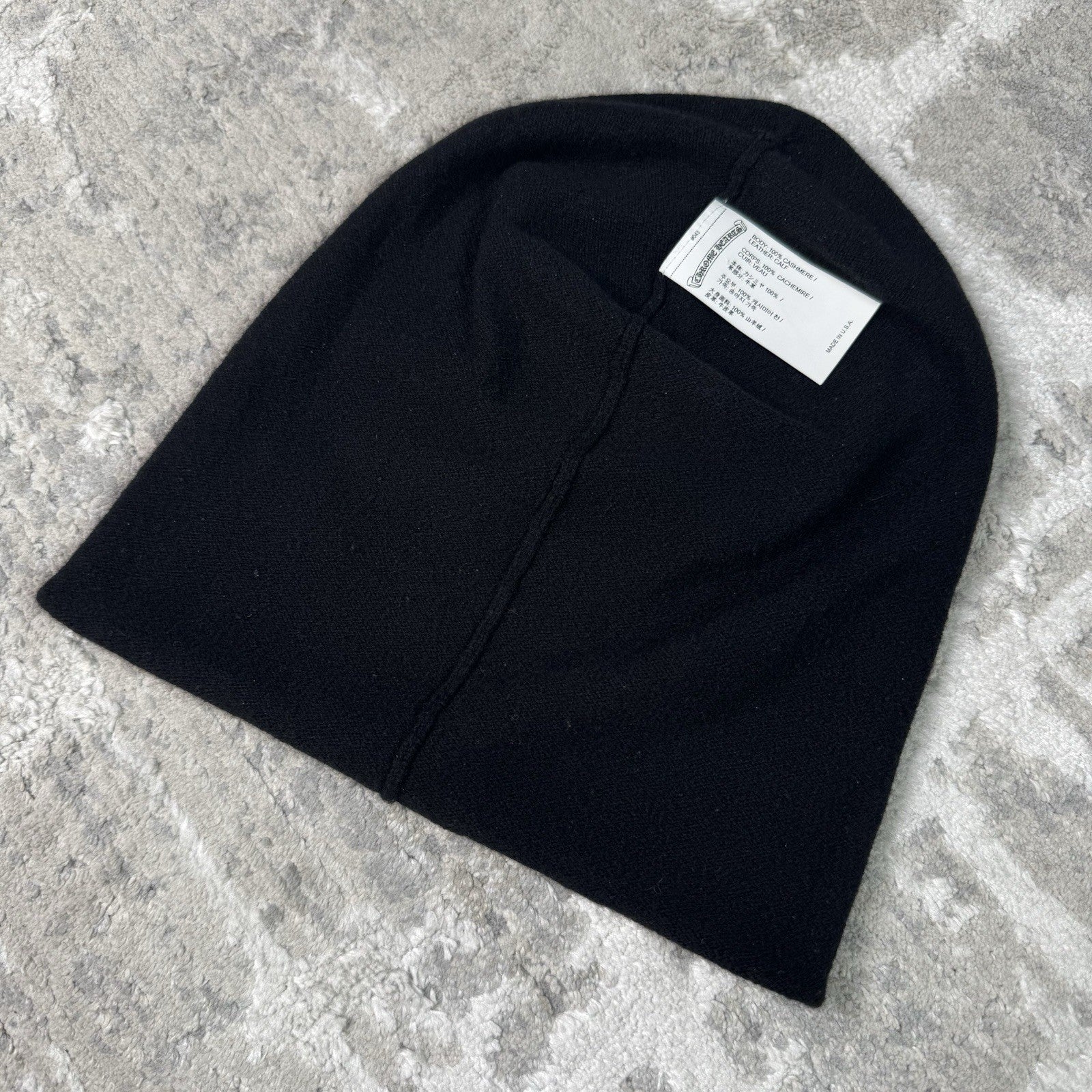 Chrome Hearts Triple cross Leather Patch Ski Mask Beanie 