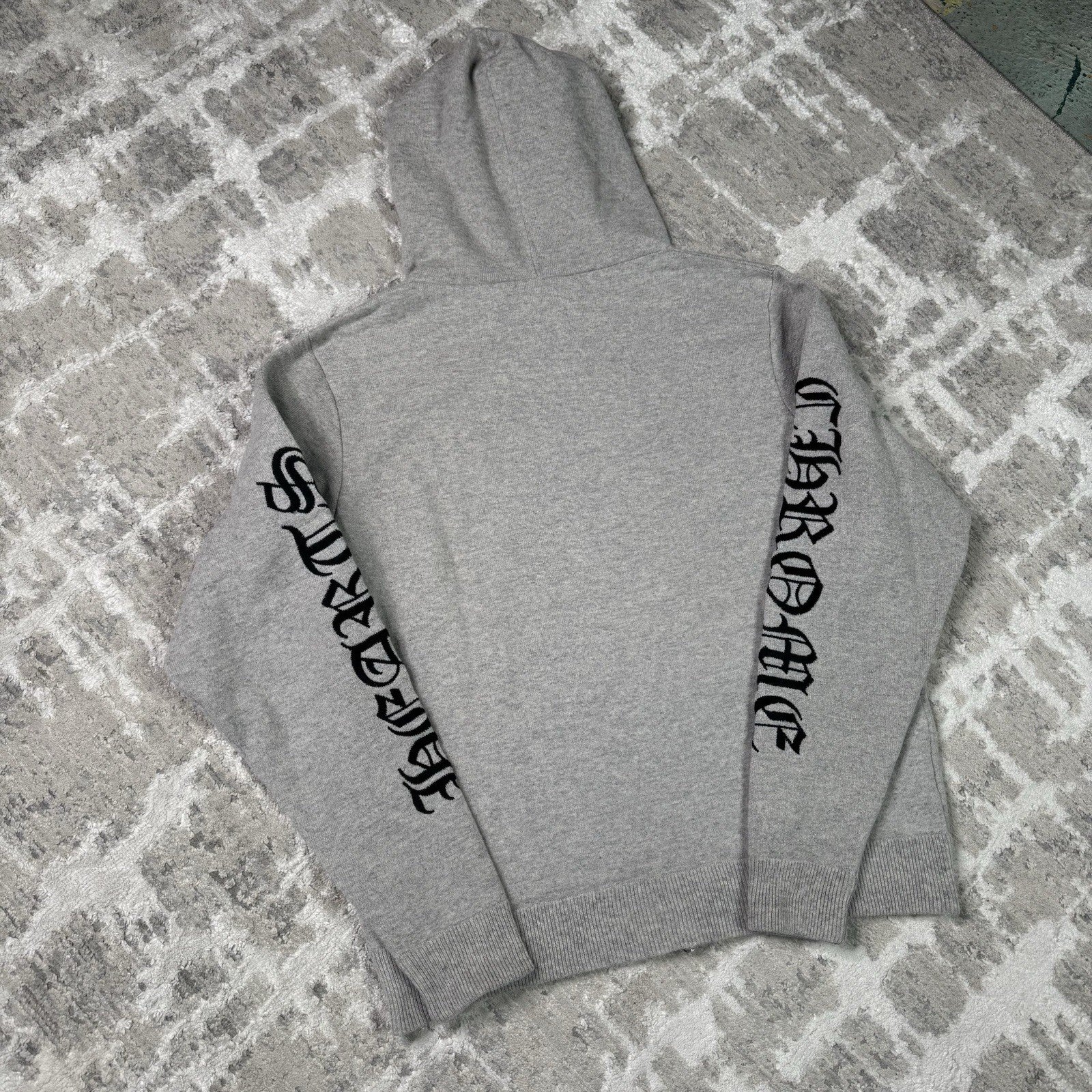 Chrome Hearts Cashmere Embroidered Sleeve Logo Zip Up Hoodie 