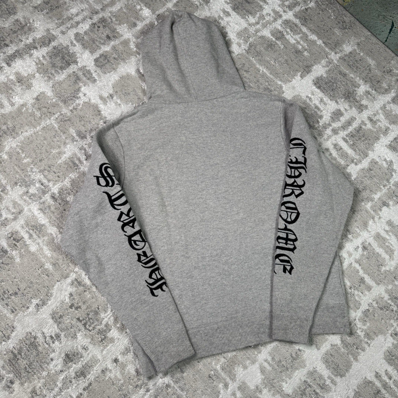 Chrome Hearts Cashmere Embroidered Sleeve Logo Zip Up Hoodie 