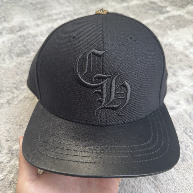 Chrome Hearts Leather CH Baseball Hat Sz- 7 3/8