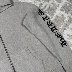 Chrome Hearts Cashmere Embroidered Sleeve Logo Zip Up Hoodie 