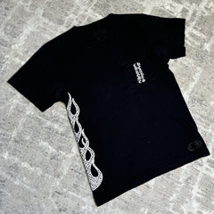 Chrome Hearts Flame Logo Short Sleeve Pocket Tee Shirt 