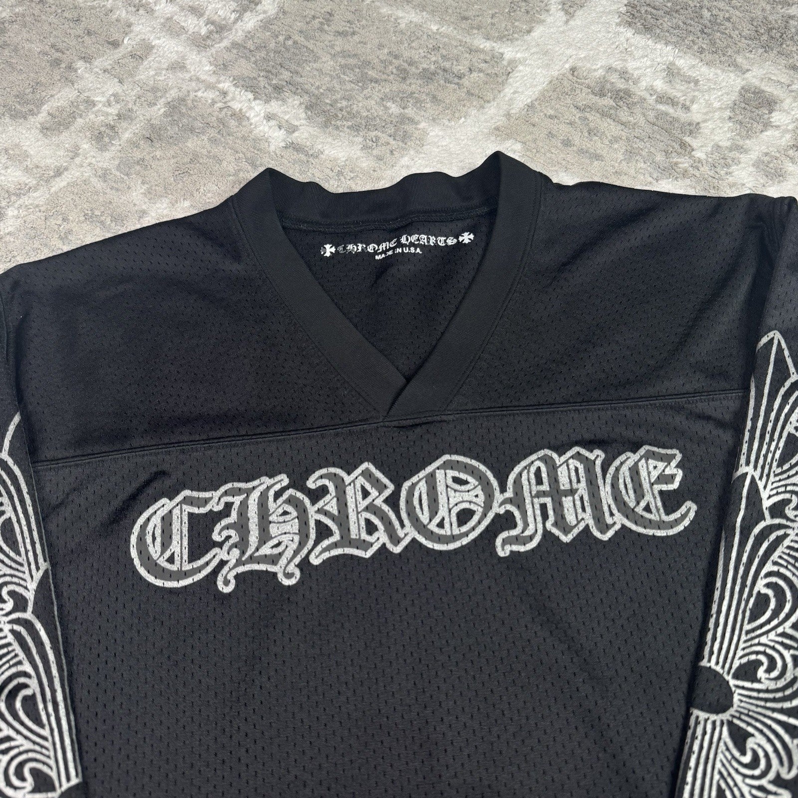 Chrome Hearts Mesh Stadium Floral Long Sleeve Jersey 