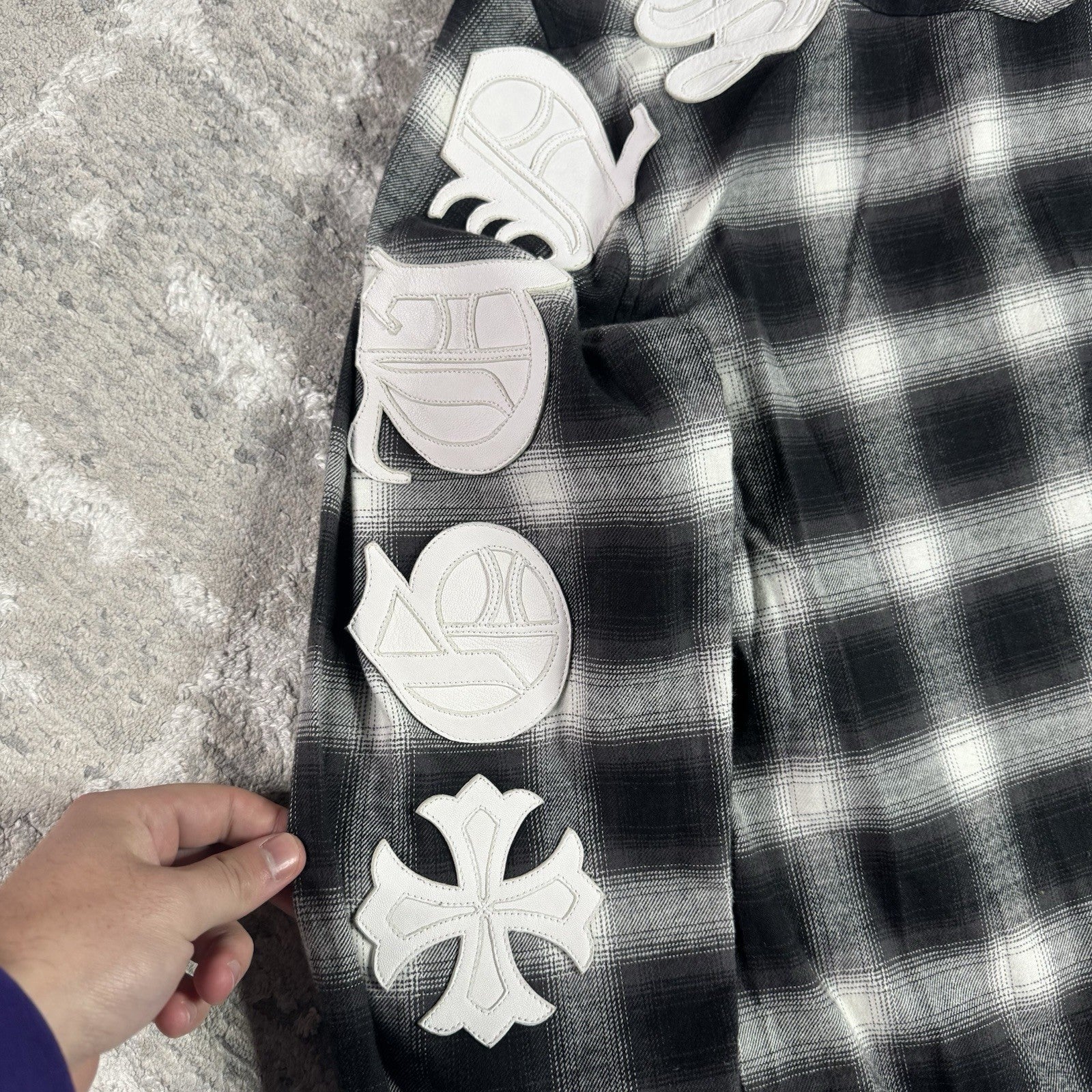 Chrome Hearts Guns N Roses Leather Button Up 