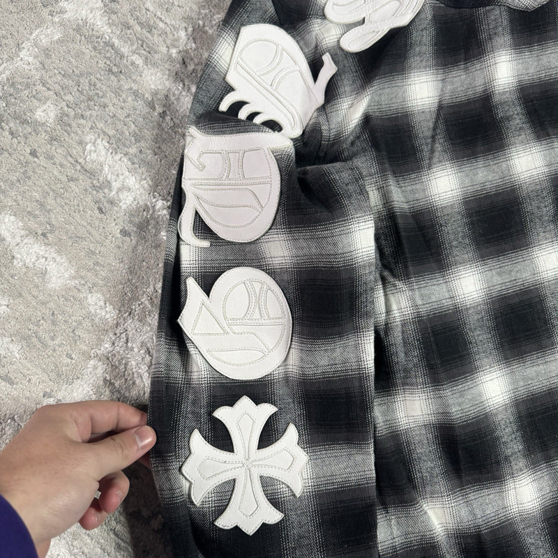 Chrome Hearts Guns N Roses Leather Button Up 