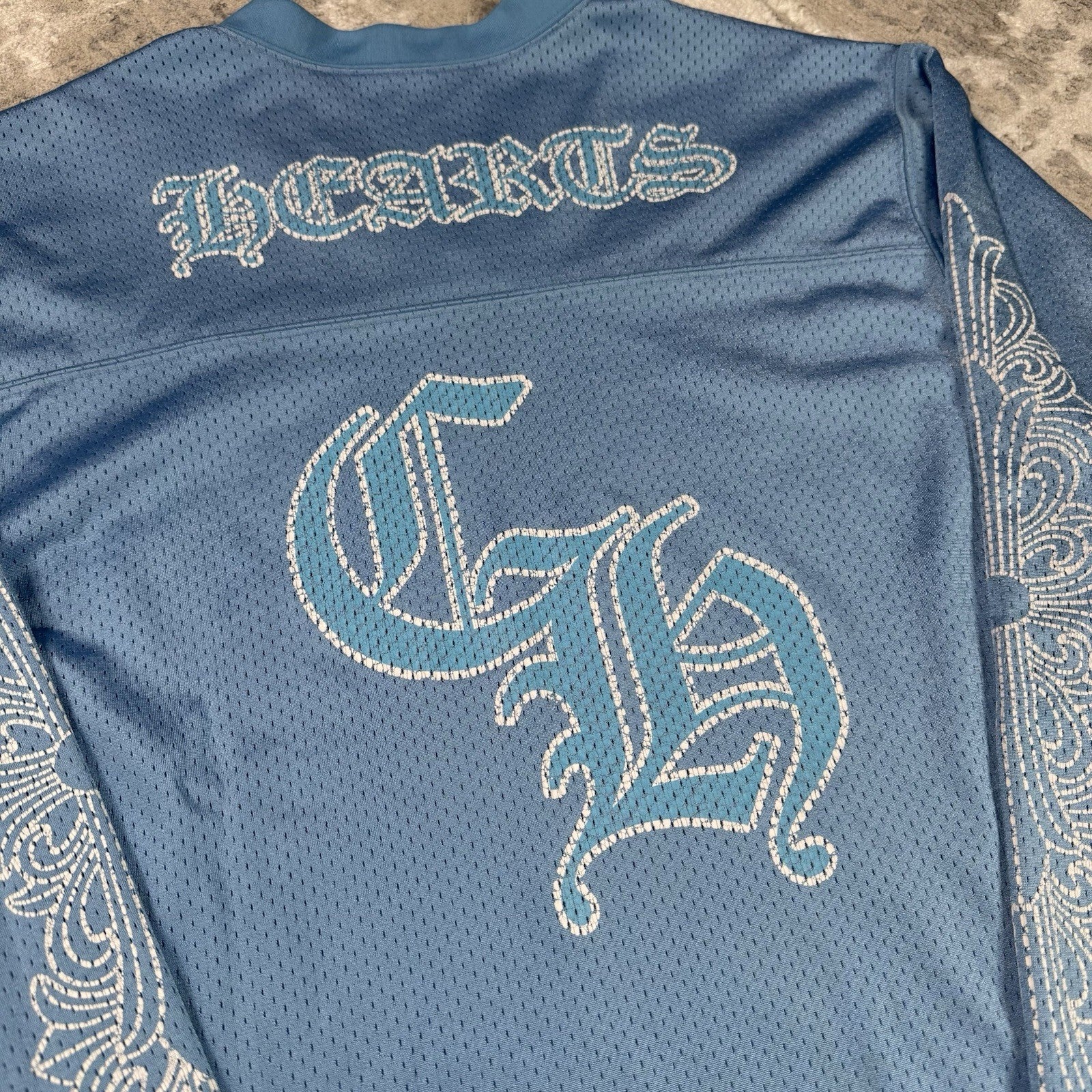 Chrome Hearts Mesh CH Stadium Floral Long Sleeve Jersey 