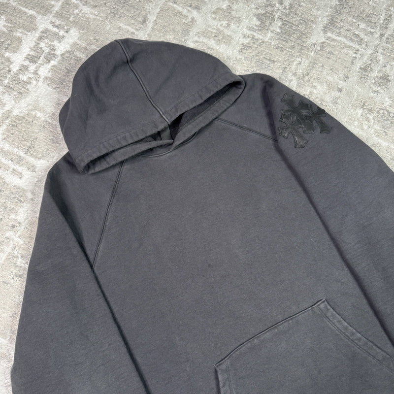 Chrome Hearts Paper Jam Leather Triple Cross Pullover Hoodie