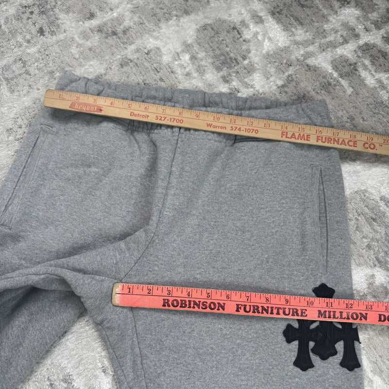 Chrome Hearts Paperjam Triple Cross Leather Sweatpants 