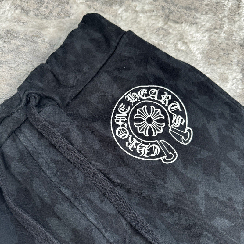 Chrome Hearts Cemetery Allover Cross Print Logo Floral Sweatpants 