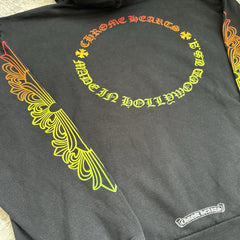 Chrome Hearts Gradient Floral Sleeve Pullover Hoodie 