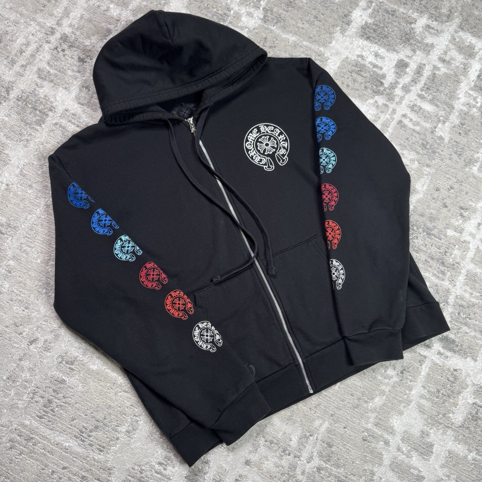 Chrome Hearts Horseshoe Multi-color Zip Up Hoodie 