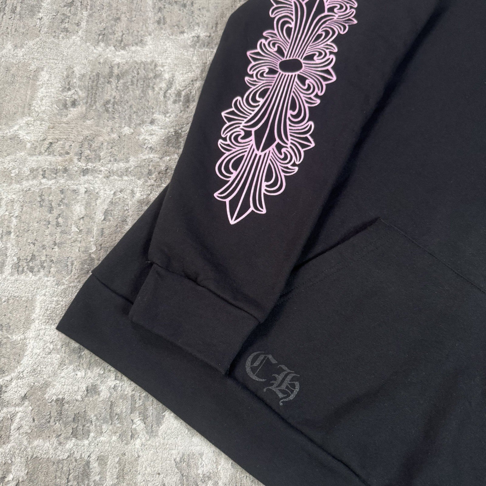 Chrome Hearts Friends And Family Pink Glitter Floral Pullover Hoodie