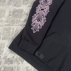 Chrome Hearts Friends And Family Pink Glitter Floral Pullover Hoodie