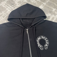 Chrome Hearts Horseshoe Floral Zip Up Hoodie 