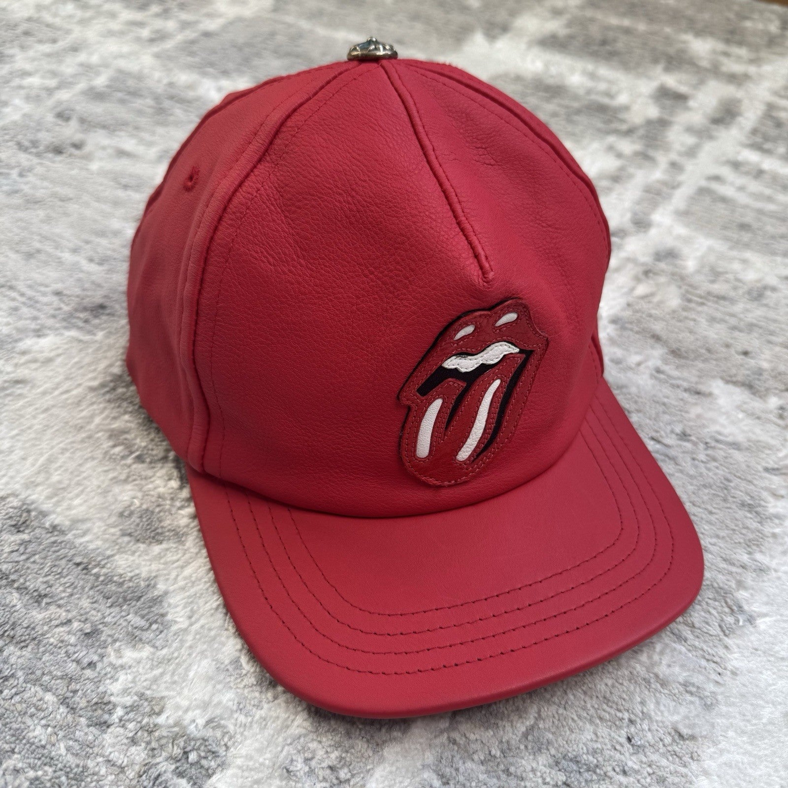 Chrome Heart Rolling Stones leather patch hat