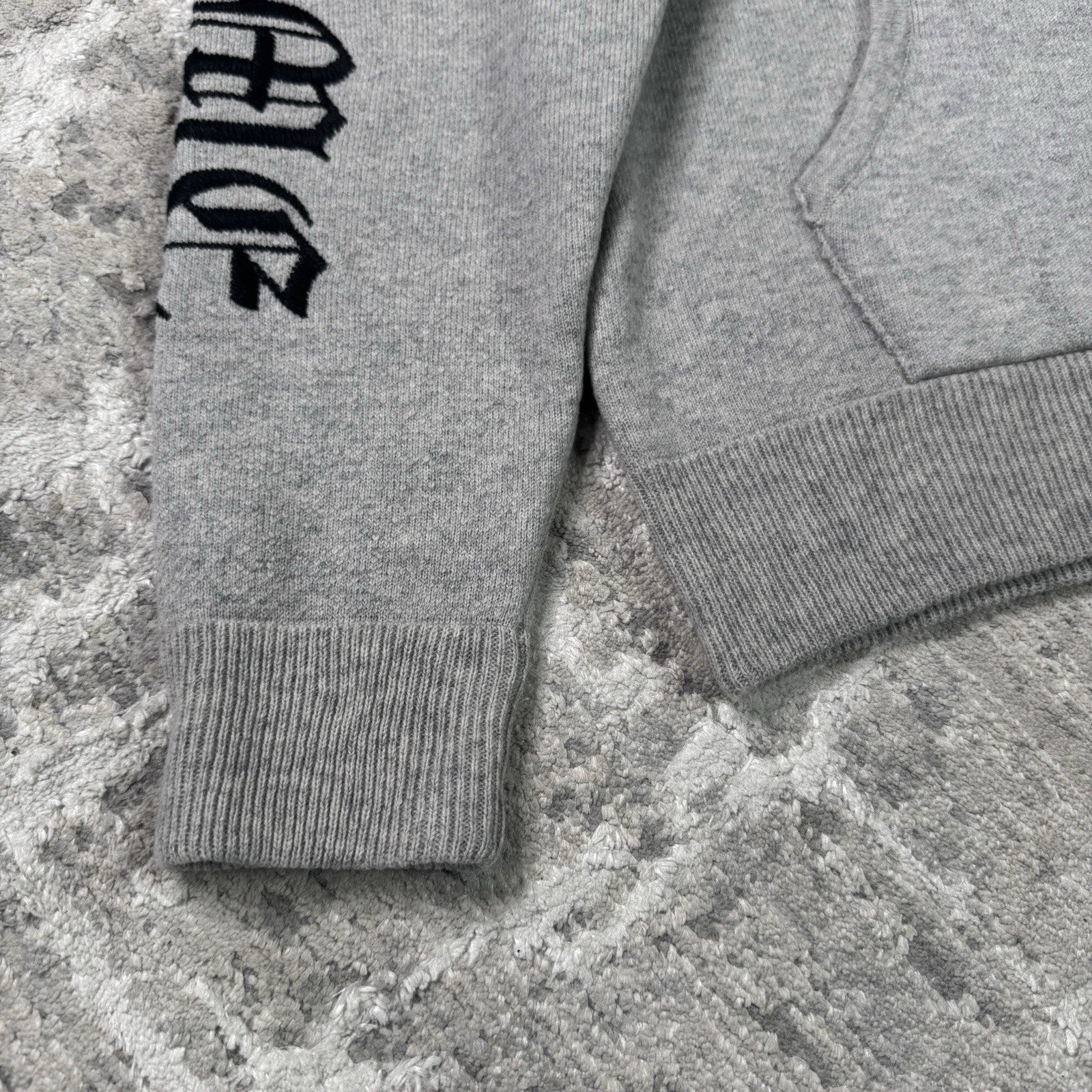 Chrome Hearts Cashmere Embroidered Sleeve Logo Zip Up Hoodie 