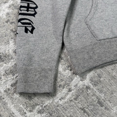 Chrome Hearts Cashmere Embroidered Sleeve Logo Zip Up Hoodie 