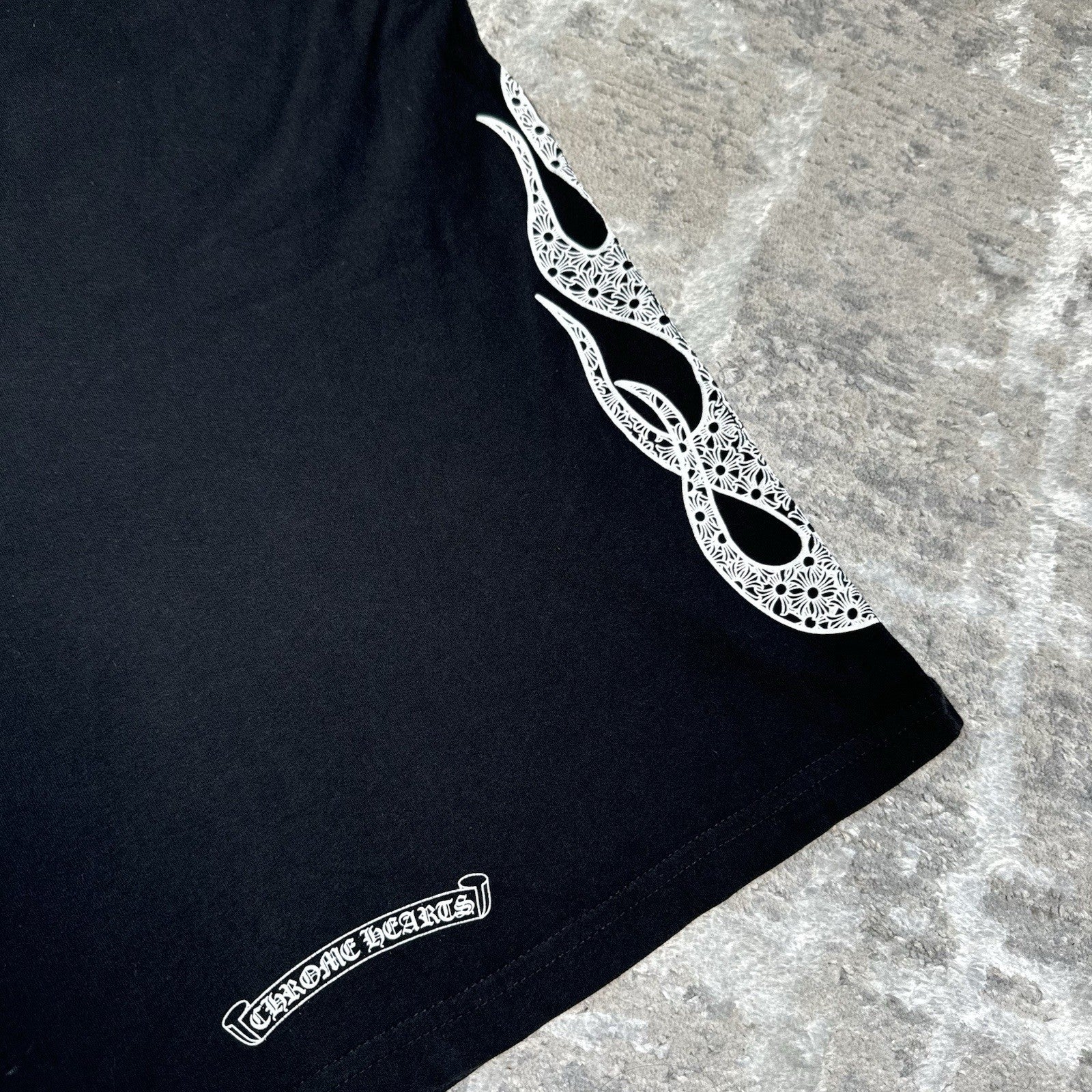 Chrome Hearts Flame Logo Short Sleeve Pocket Tee Shirt 