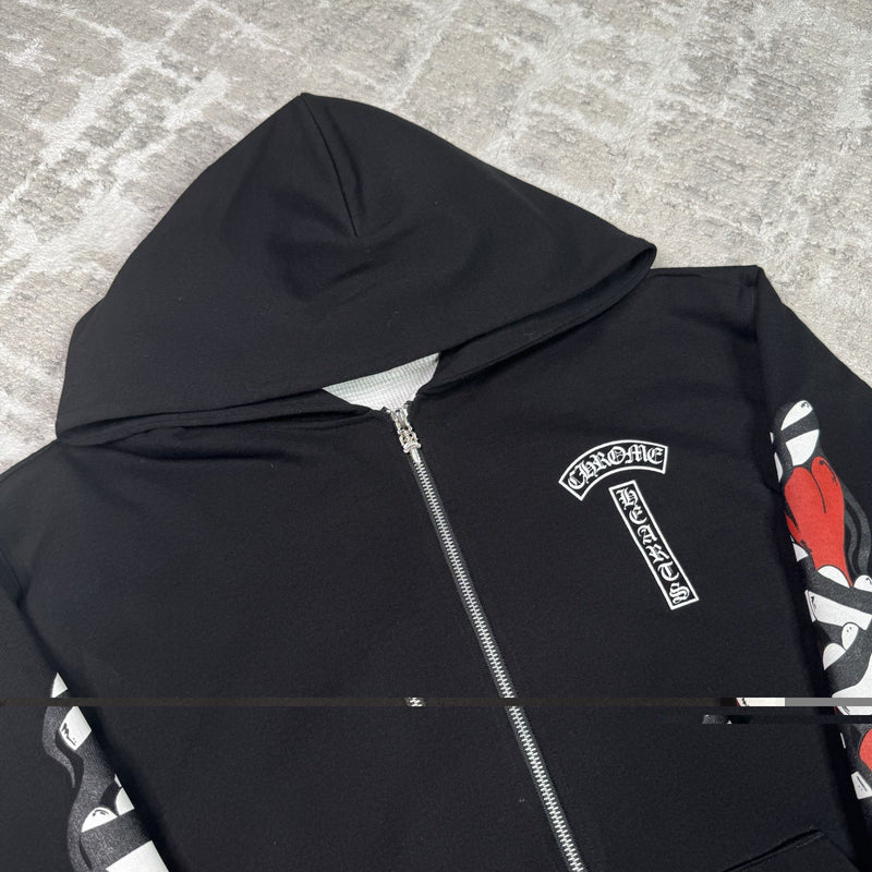 Chrome Hearts Matty Boy Thermal Zip Up Hoodie