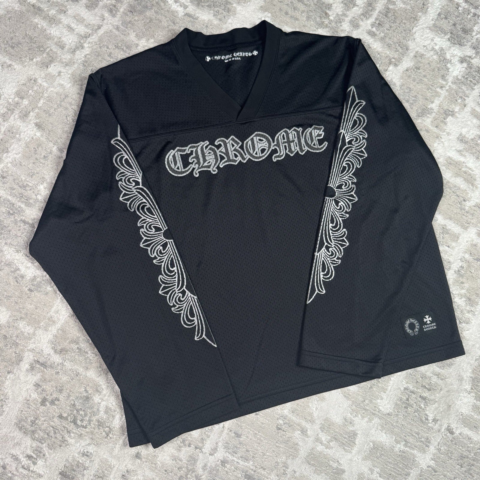 Chrome Hearts Mesh Stadium Floral Long Sleeve Jersey 
