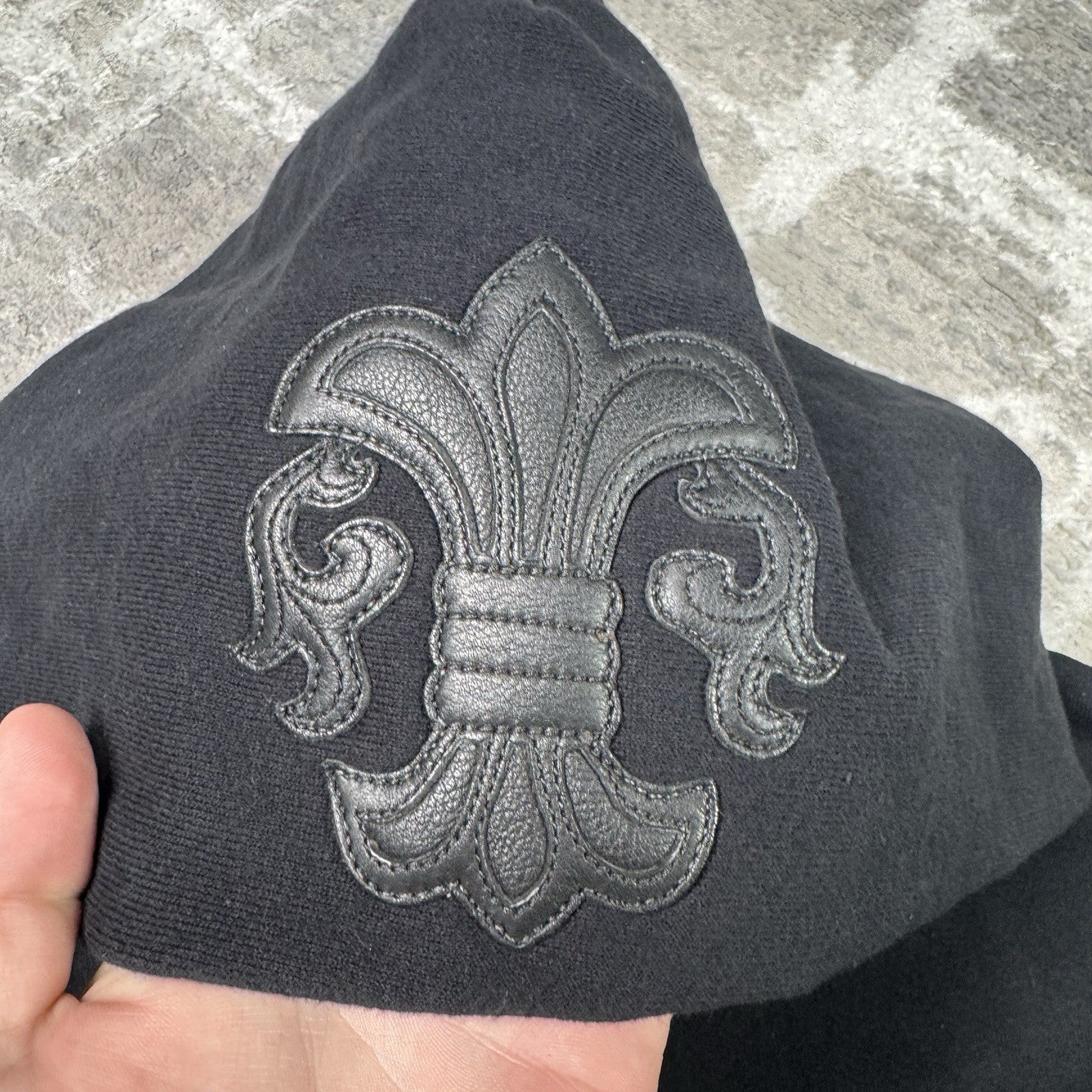 Chrome Hearts Fleur Leather Patch Pullover Hoodie 