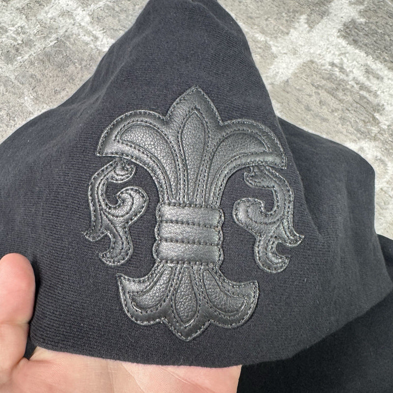 Chrome Hearts Fleur Leather Patch Pullover Hoodie 