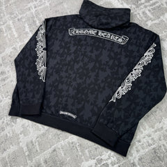 Chrome Hearts Cemetery Monogram Scroll Zip Up Hoodie 
