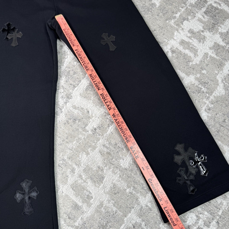 Chrome Hearts Leather Cross Patch Sweatpants 