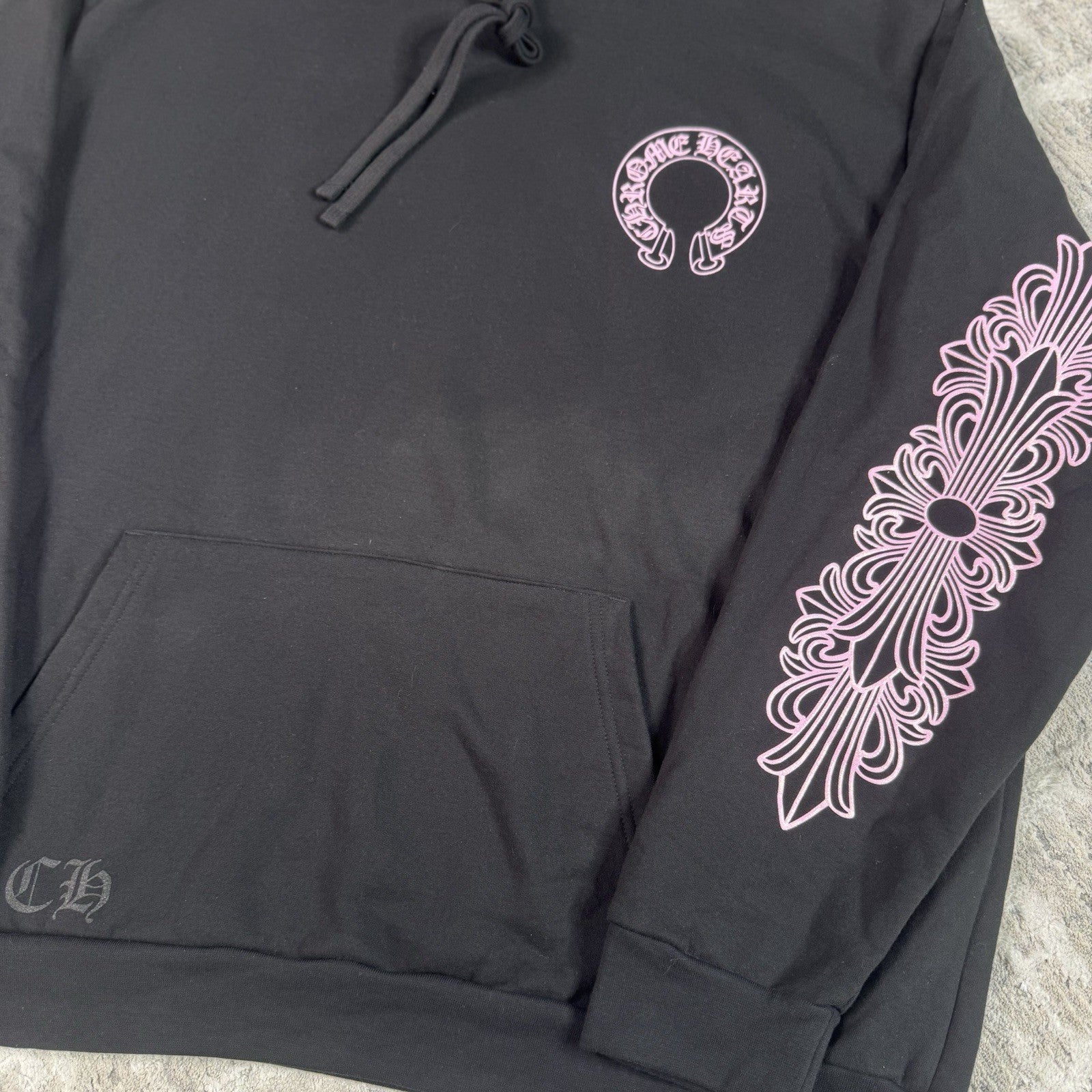 Chrome Hearts Friends And Family Pink Glitter Floral Pullover Hoodie