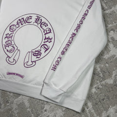 Chrome Hearts Purple Glitter Online Exclusive Horseshoe Pullover Hoodie 