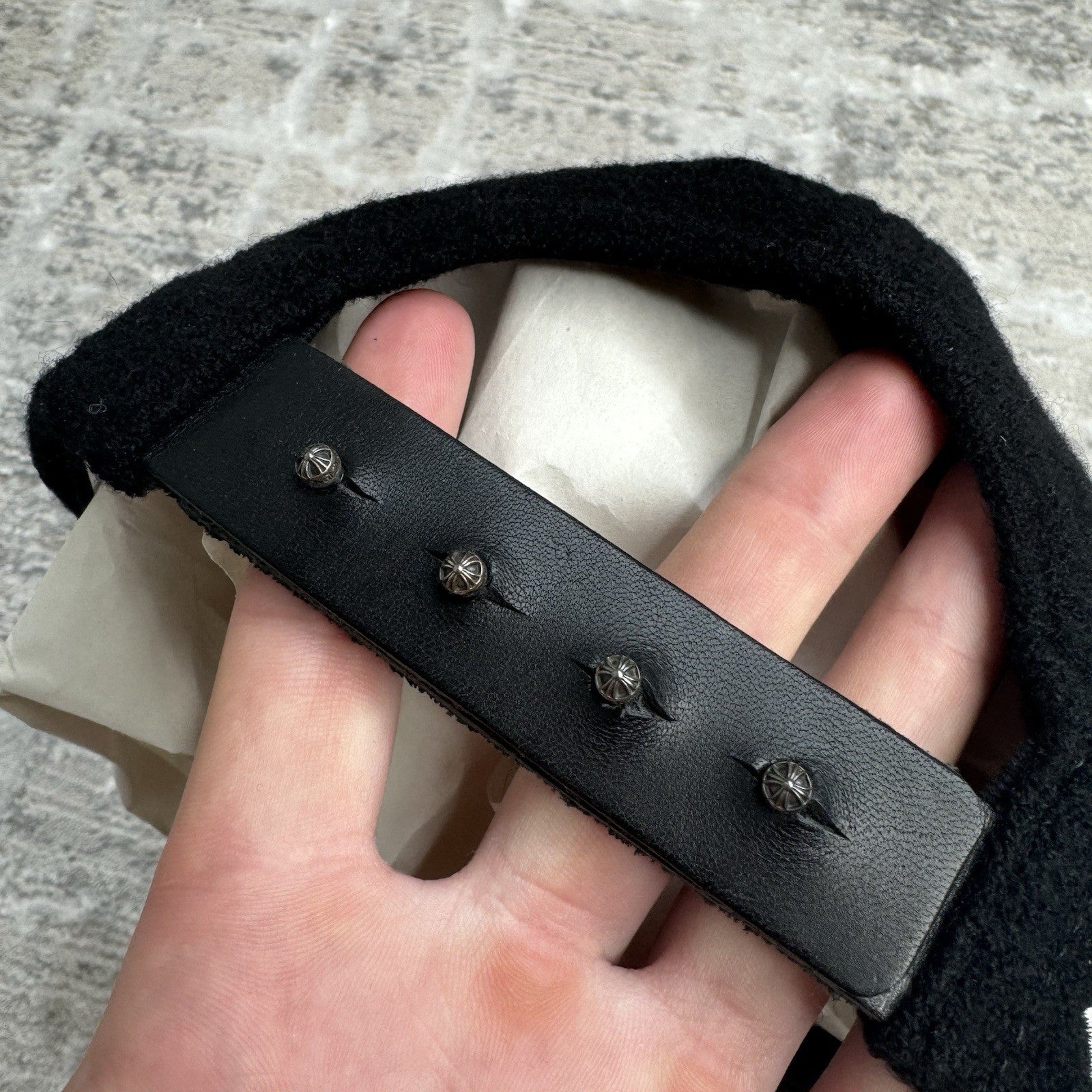 Chrome Hearts Wool Leather Strap Hat ‘black’ 