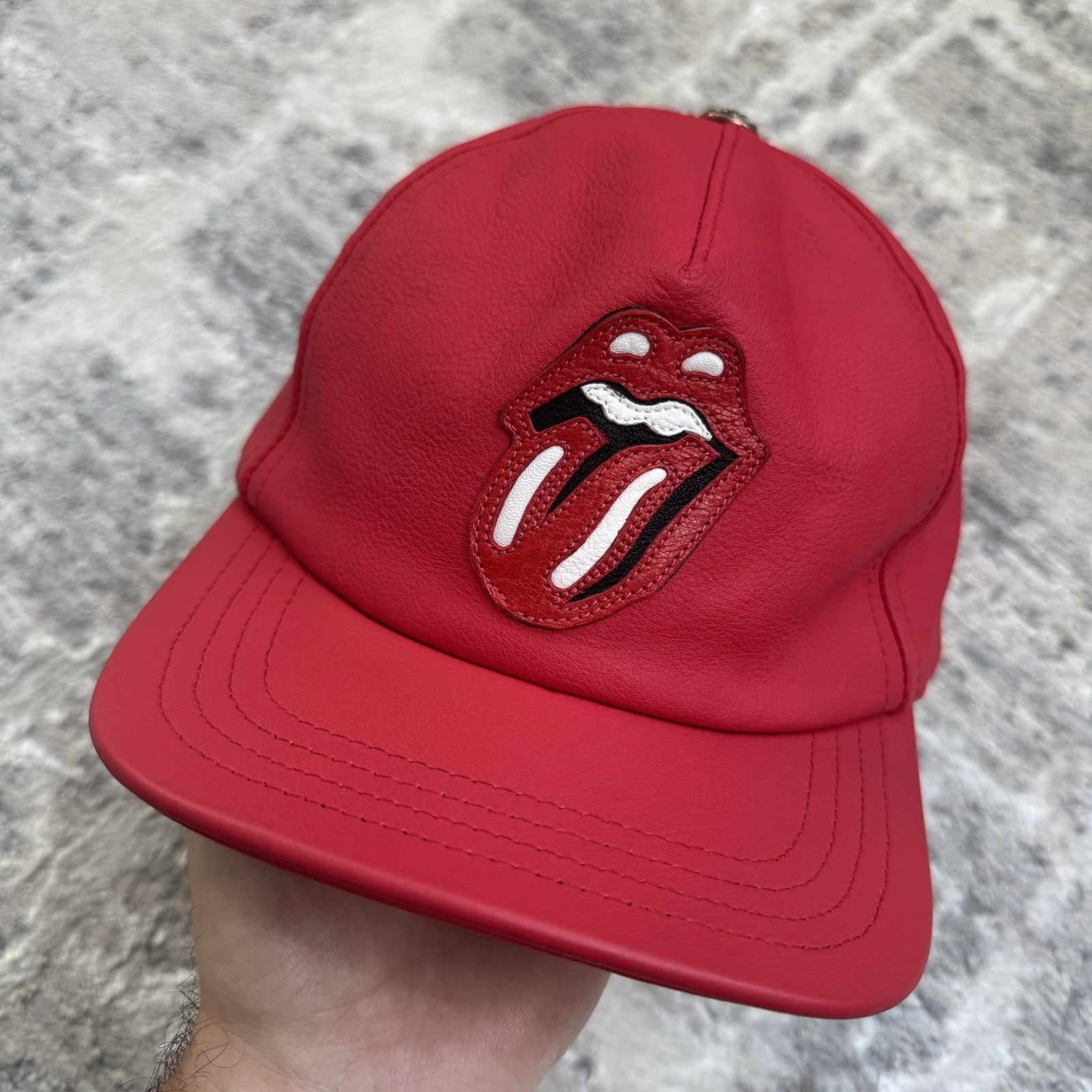 Chrome Heart Rolling Stones leather patch hat