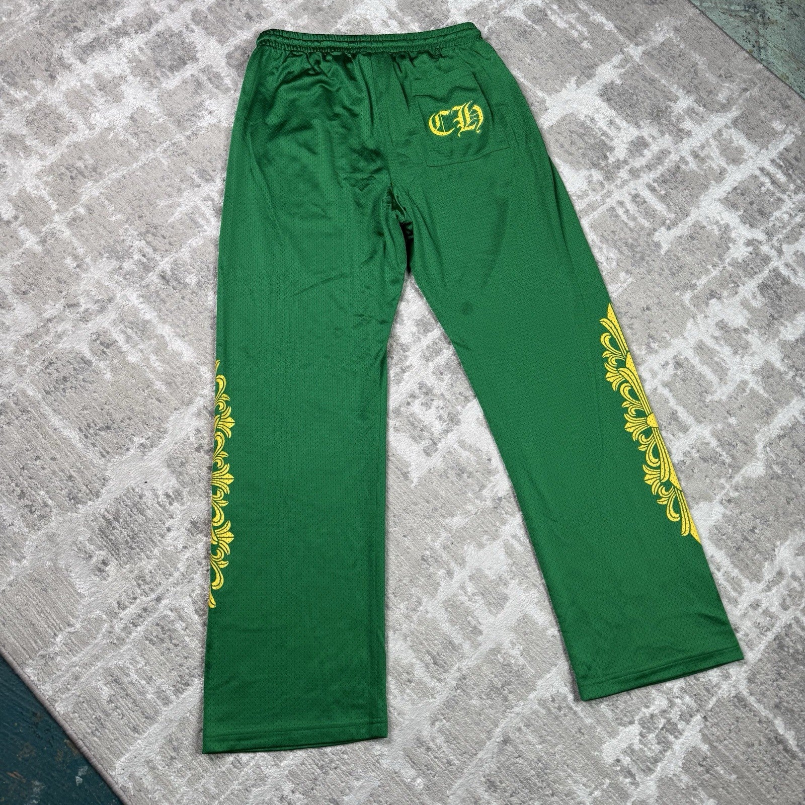 Chrome Hearts Mesh CH Stadium Floral Sweatpants 