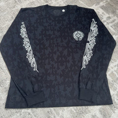 Chrome Hearts Cemetery Cross Monogram Print Long Sleeve Tee Shirt 