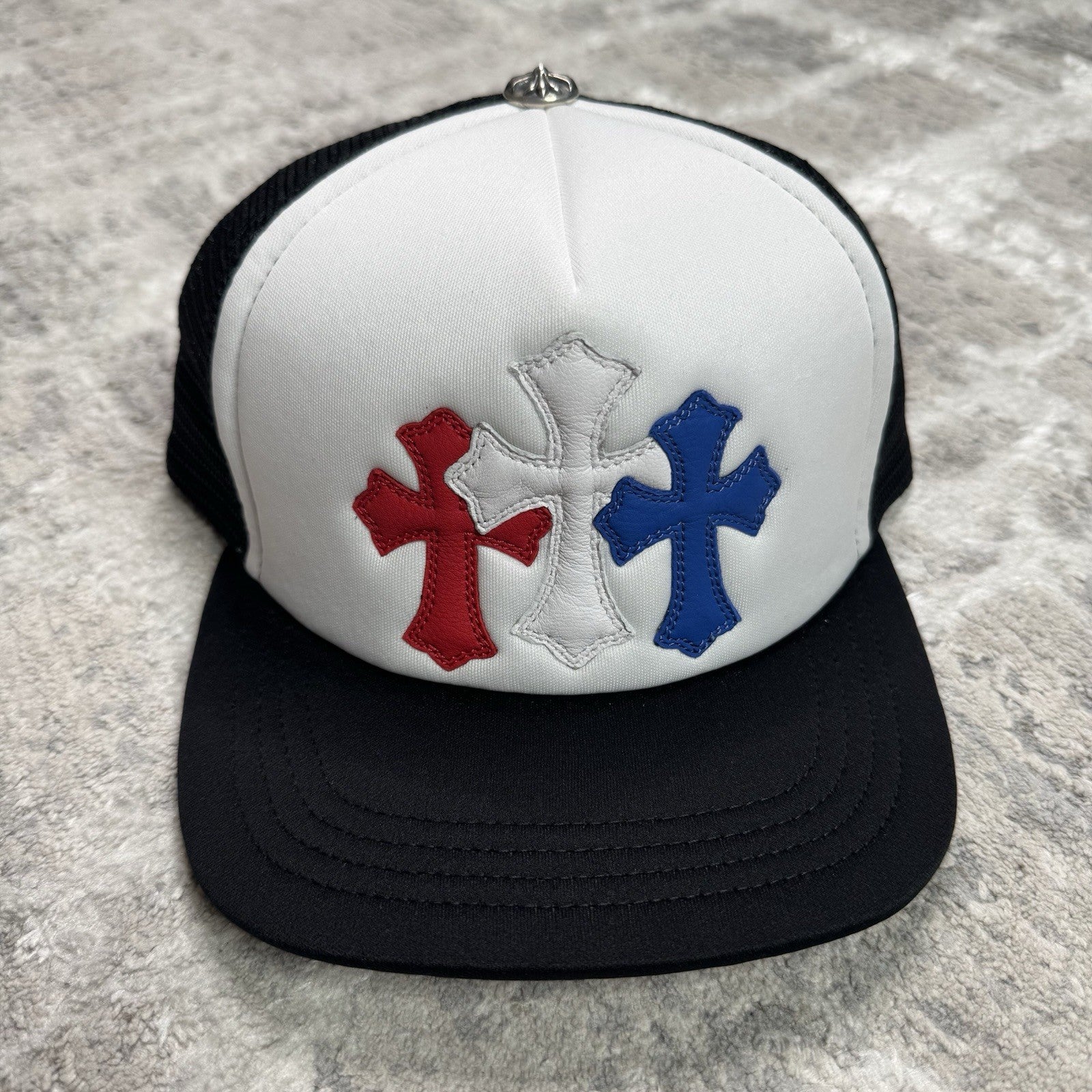 Chrome Hearts 4th Of July Leather Triple Cross Trucker Hat
