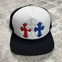 Chrome Hearts 4th Of July Leather Triple Cross Trucker Hat