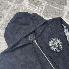 Chrome Hearts Cemetery Cross Monogram Zip Up Hoodie 