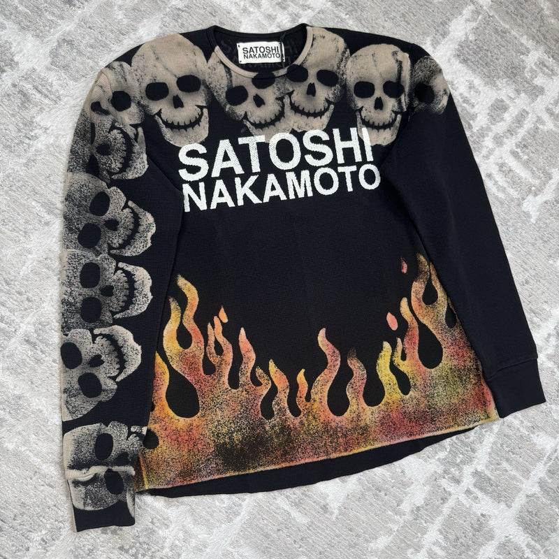Satoshi Nakamoto Lost Boys Skull Thermal Long Sleeve Shirt 