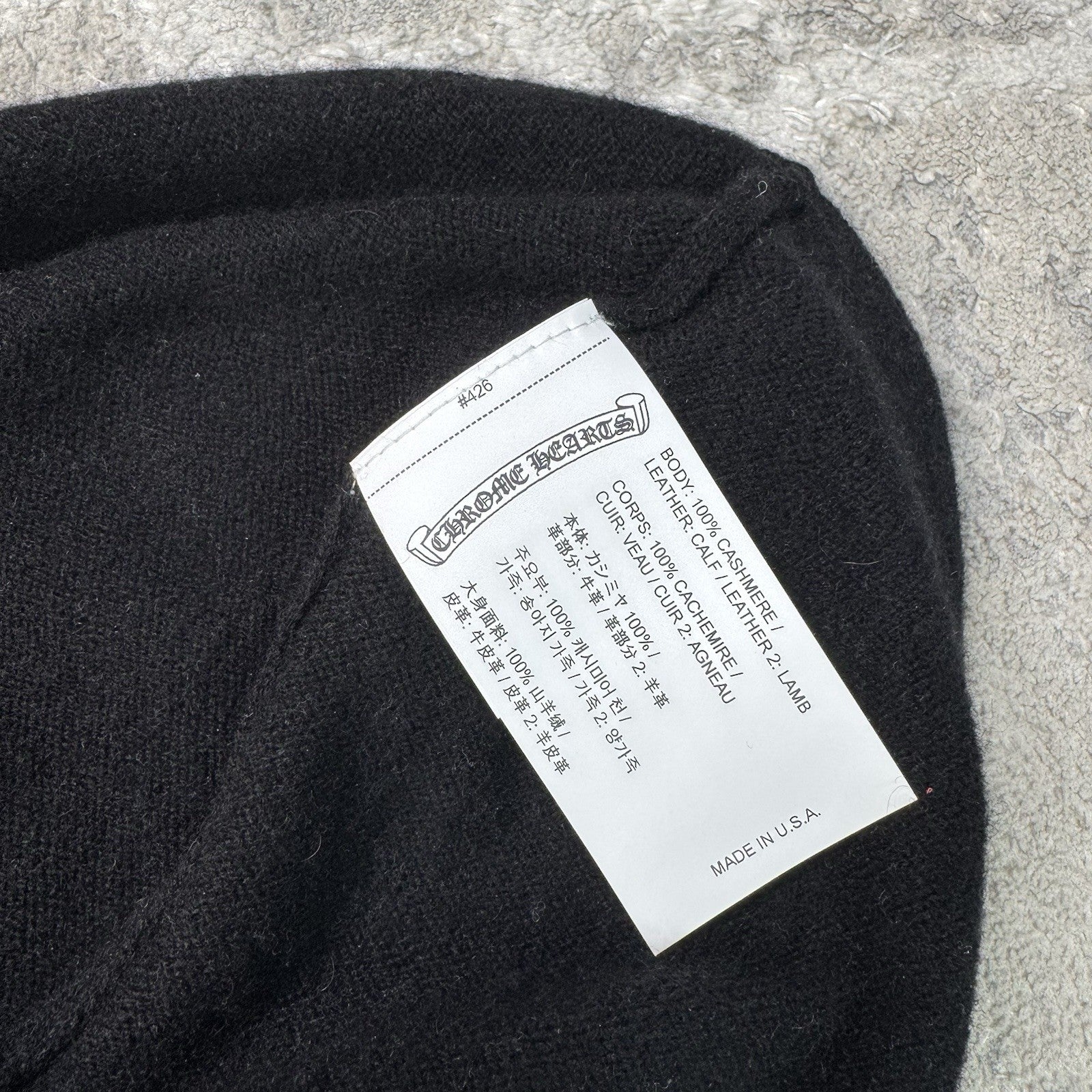 Chrome Hearts Red Cross Cashmere Ski Mask Hat