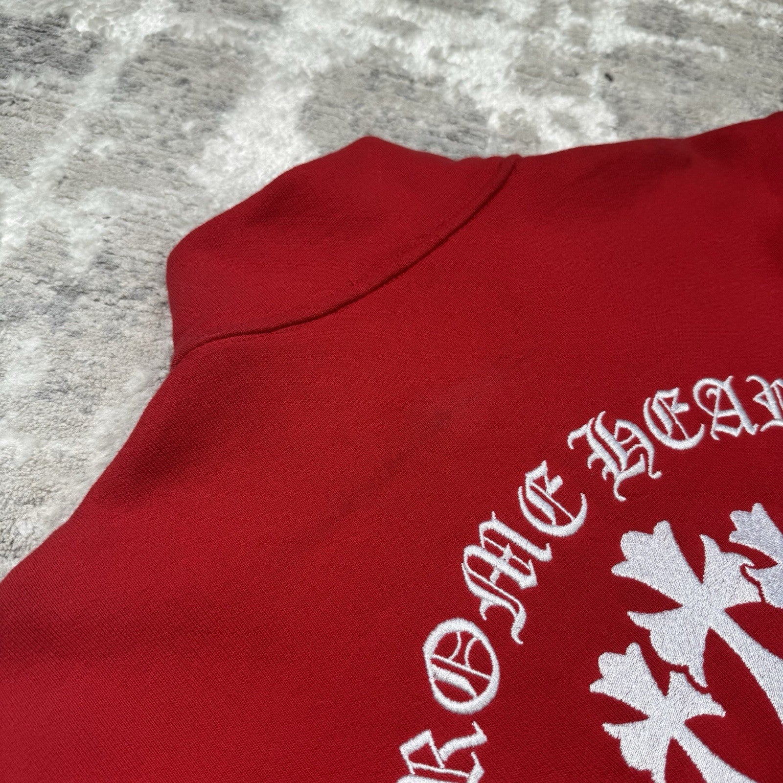 Chrome Hearts King Taco Triple Cross Embroidered Quarter Zip Pullover 