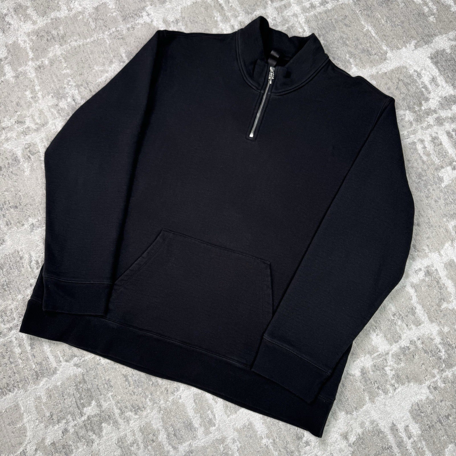 Chrome Hearts King Taco Triple Cross Embroidered Quarter Zip Up Pullover 