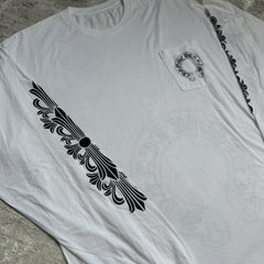 Chrome Hearts Floral Horseshoe Long Sleeve Pocket Tee Shirt 