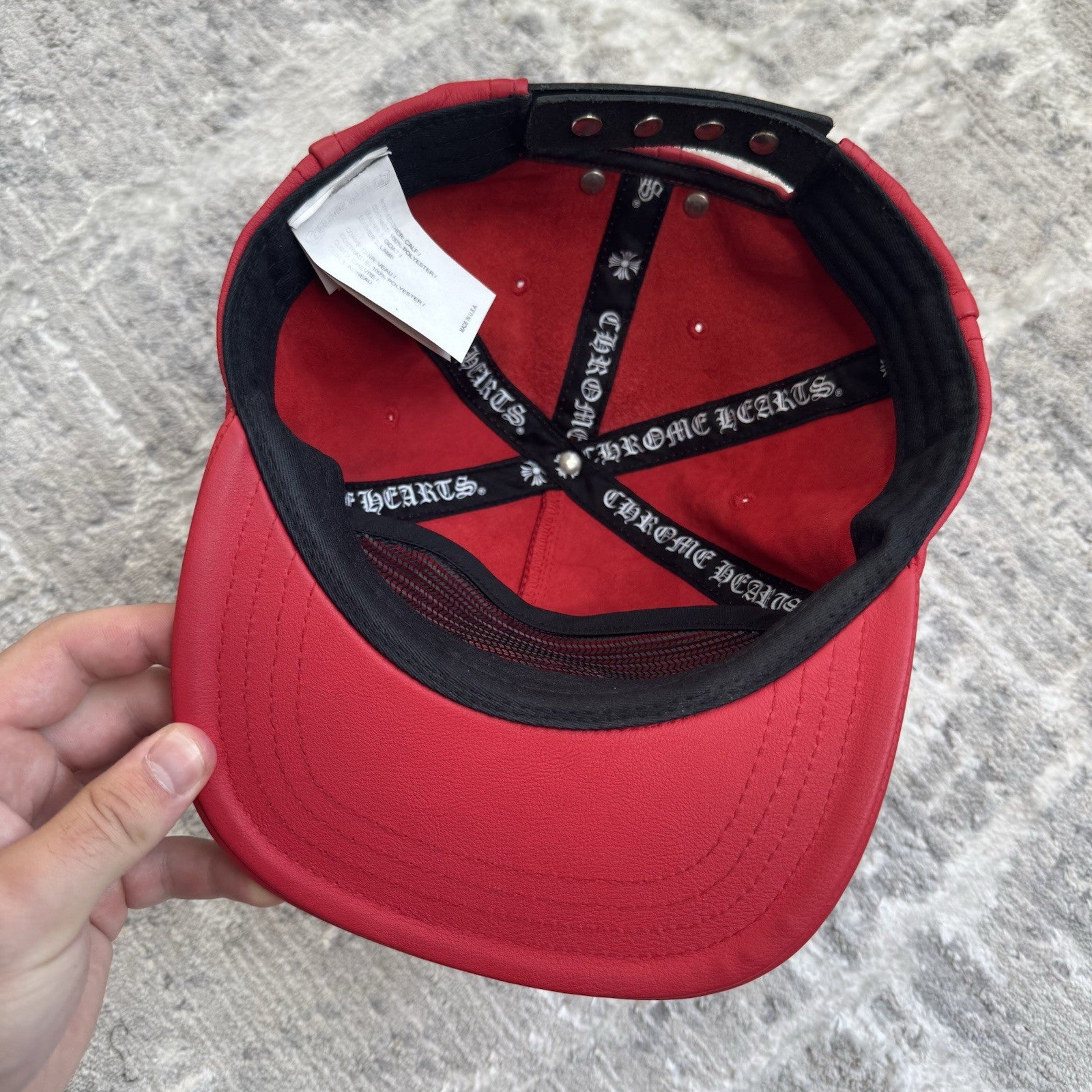 Chrome Heart Rolling Stones leather patch hat