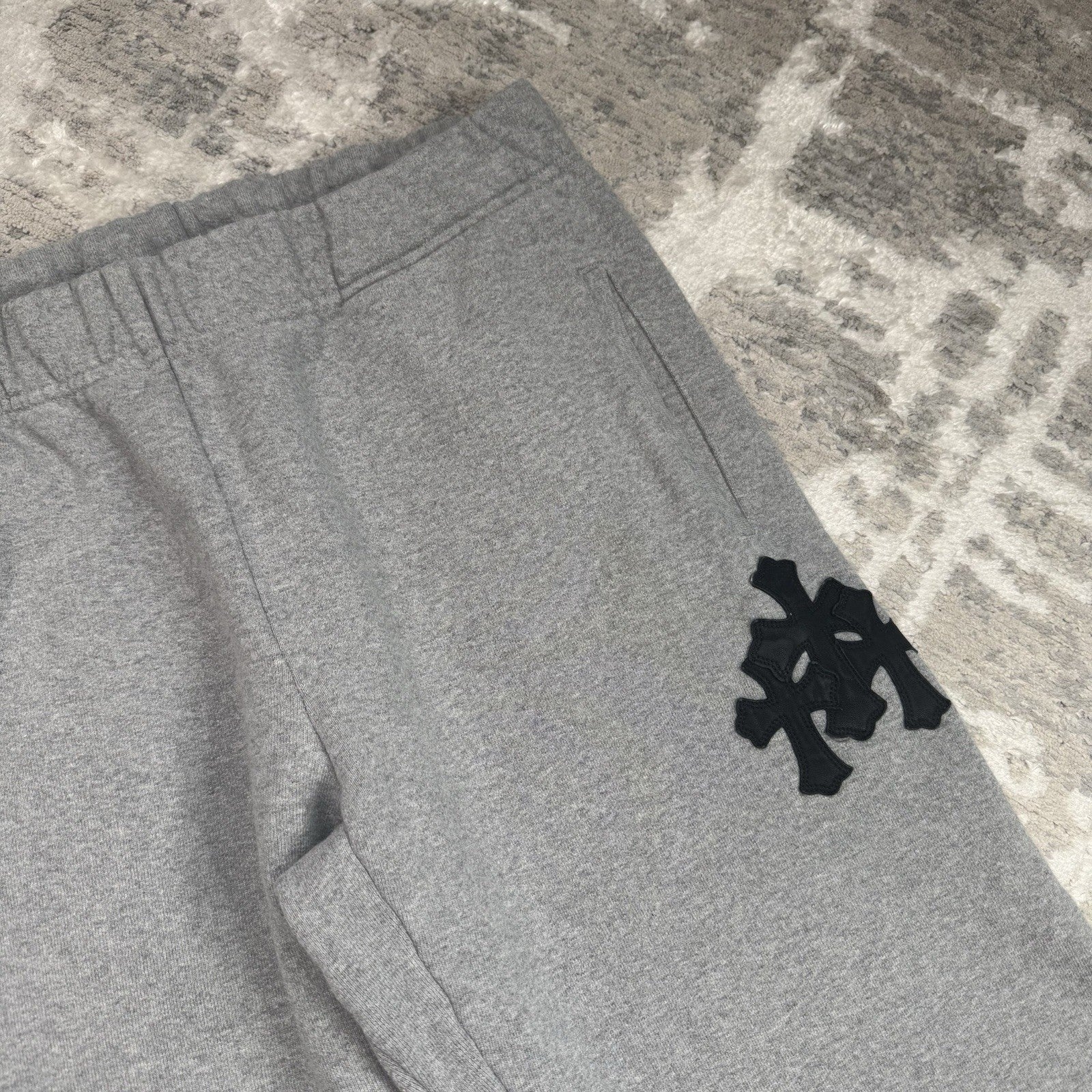 Chrome Hearts Paperjam Triple Cross Leather Sweatpants 