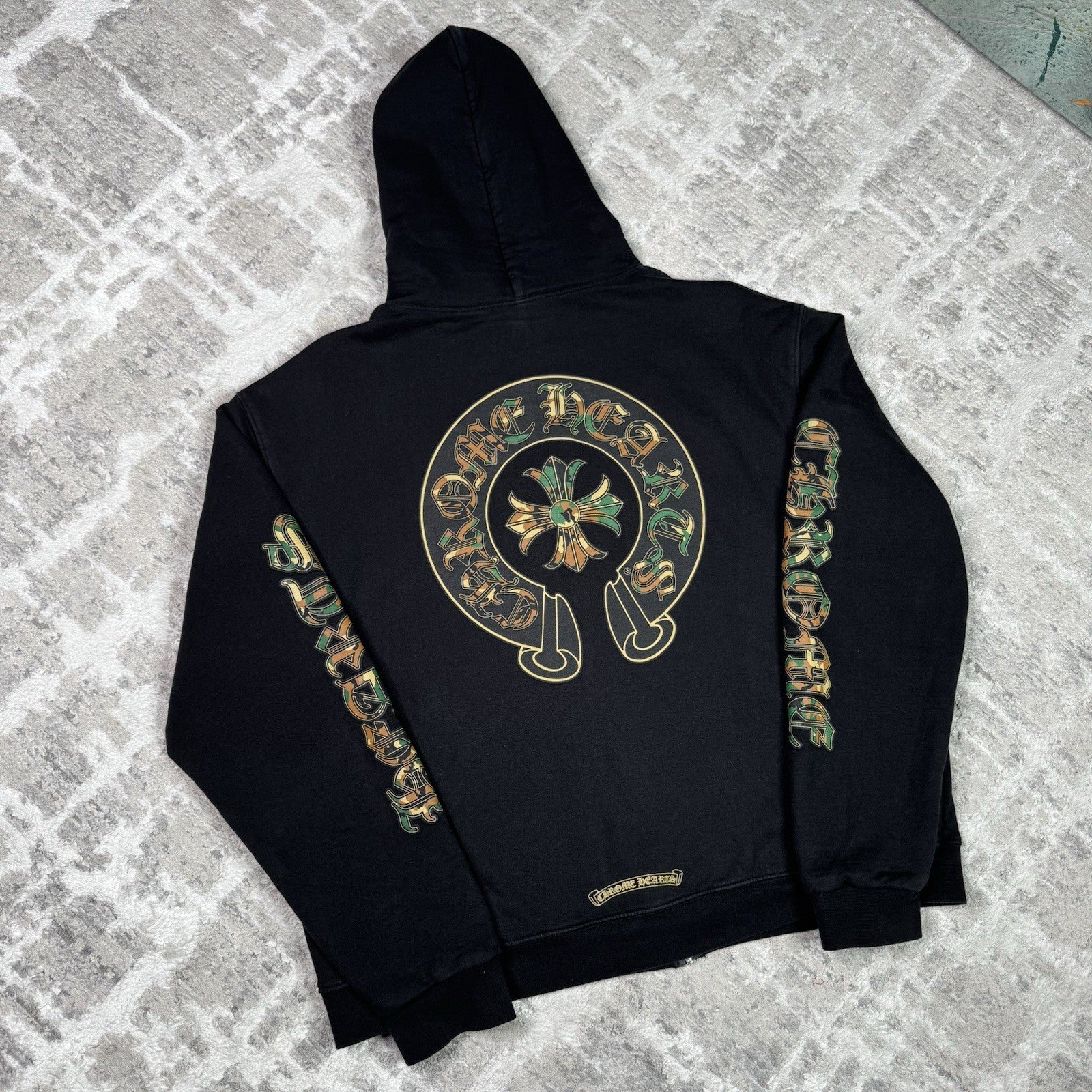 Chrome Hearts Camo Horseshoe Zip Up Hoodie 