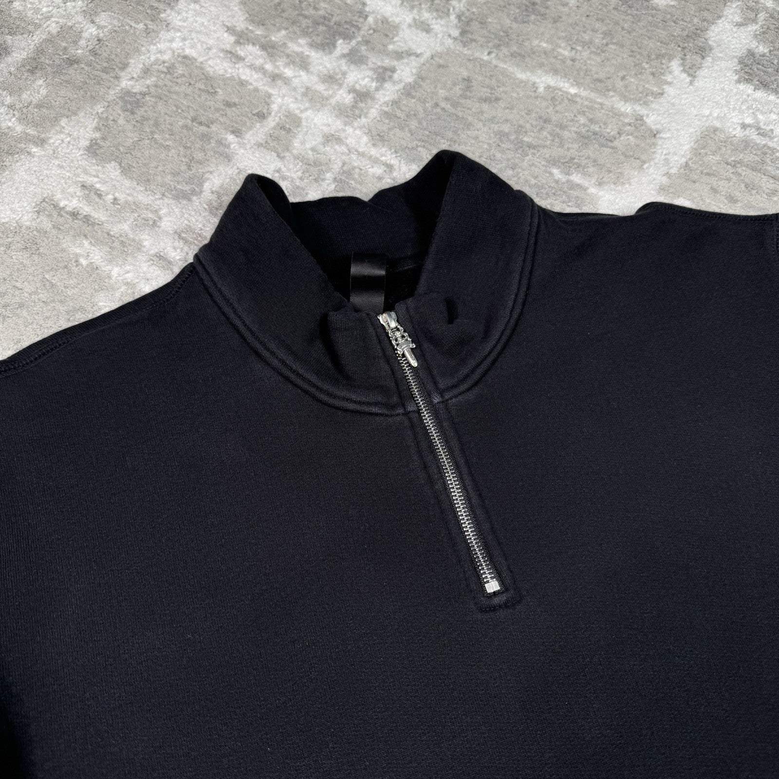 Chrome Hearts King Taco Triple Cross Embroidered Quarter Zip Up Pullover 