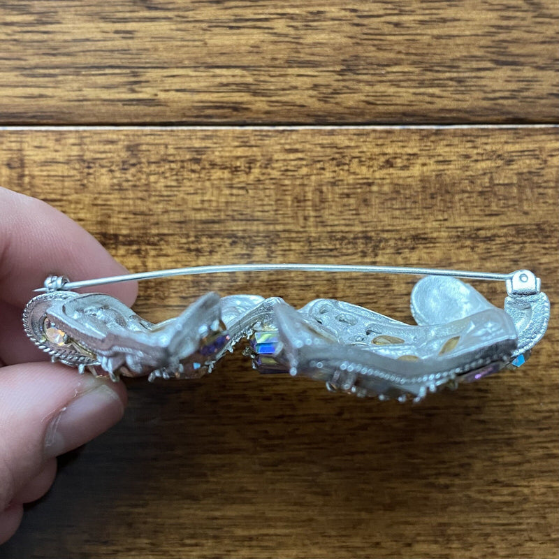 R. Serbin 1980s Vintage Custome Brooch Pin Crystal