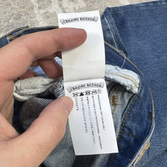 Chrome Hearts Levi 501 Leather Patch Cross Denim Jeans 